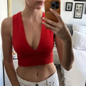 Aritzia Red Crop Top